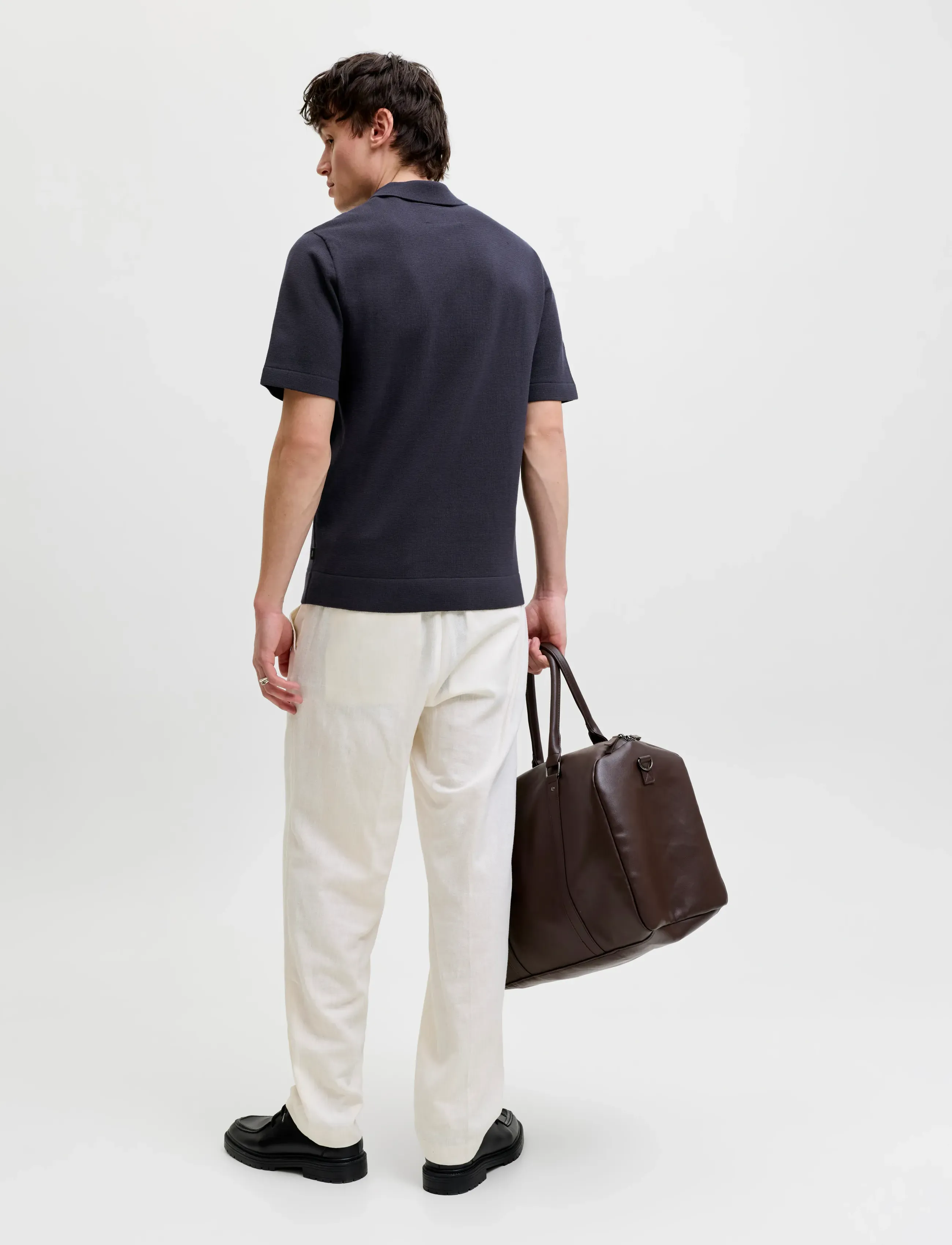 Jack & Jones - JPRBLAMILANO SPRING KNIT ZIP POLO SS SN - gestrickte polohemden - night sky - 3