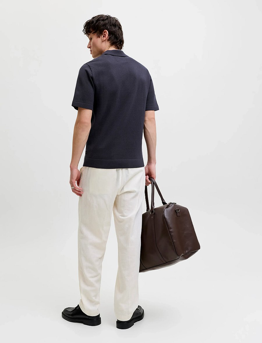 Jack & Jones - JPRBLAMILANO SPRING KNIT ZIP POLO SS SN - gestrickte polohemden - night sky - 3