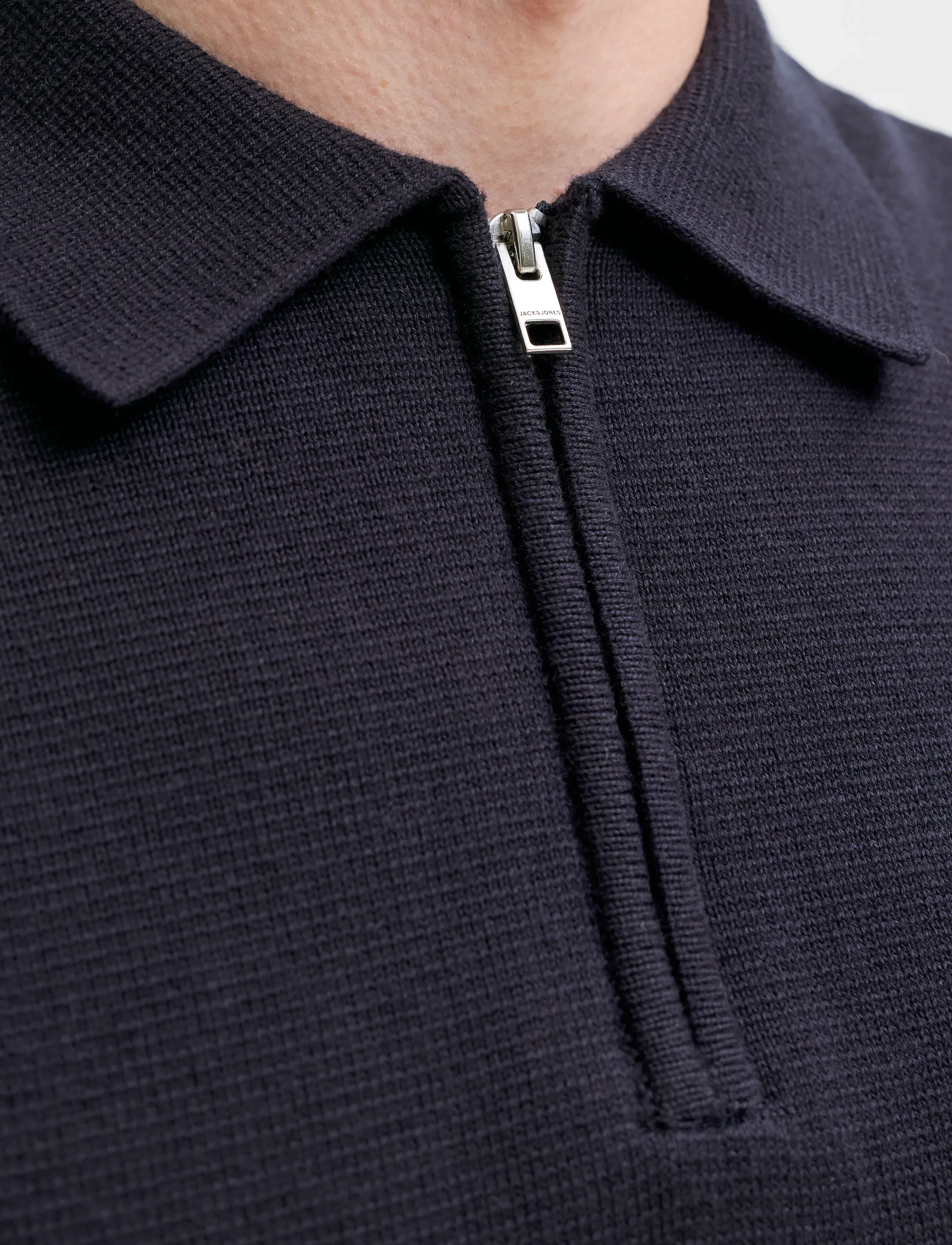 Jack & Jones JPRBLAMILANO SPRING KNIT ZIP POLO SS SN - Strickmode - NIGHT SKY / navy