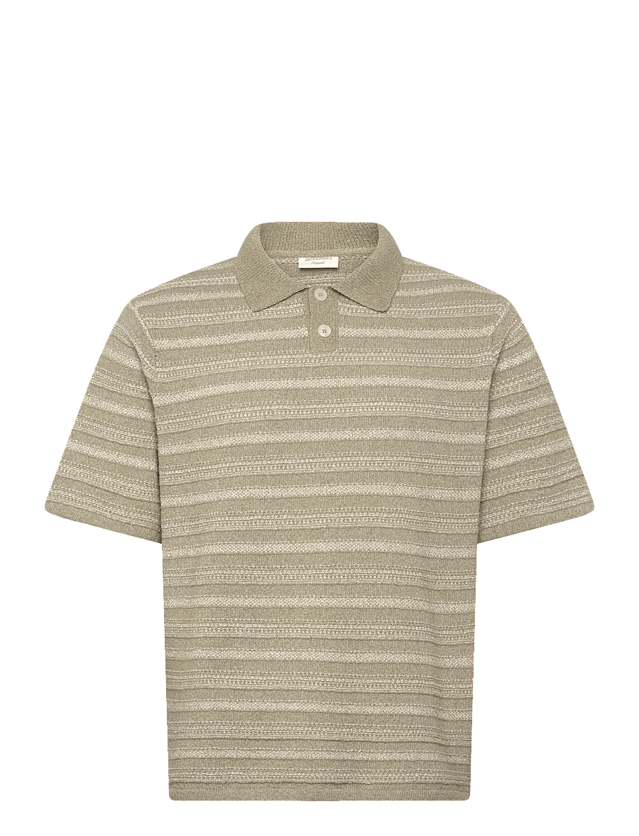Jack & Jones - JORHYERES KNIT STRIPE POLO - kollektioner - sea salt - 0