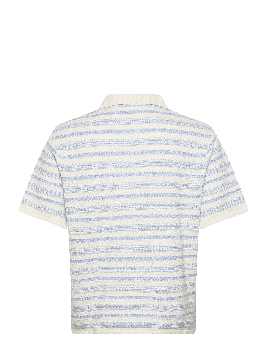 Jack & Jones - JORHYERES KNIT STRIPE POLO - gestrickte polohemden - sea salt - 1