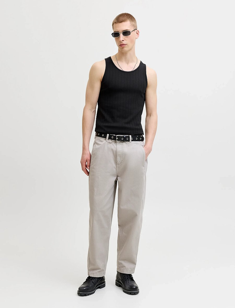 Jack & Jones - JORCOTEDAZUR POINTAL TANK TOP - linnen - black - 3