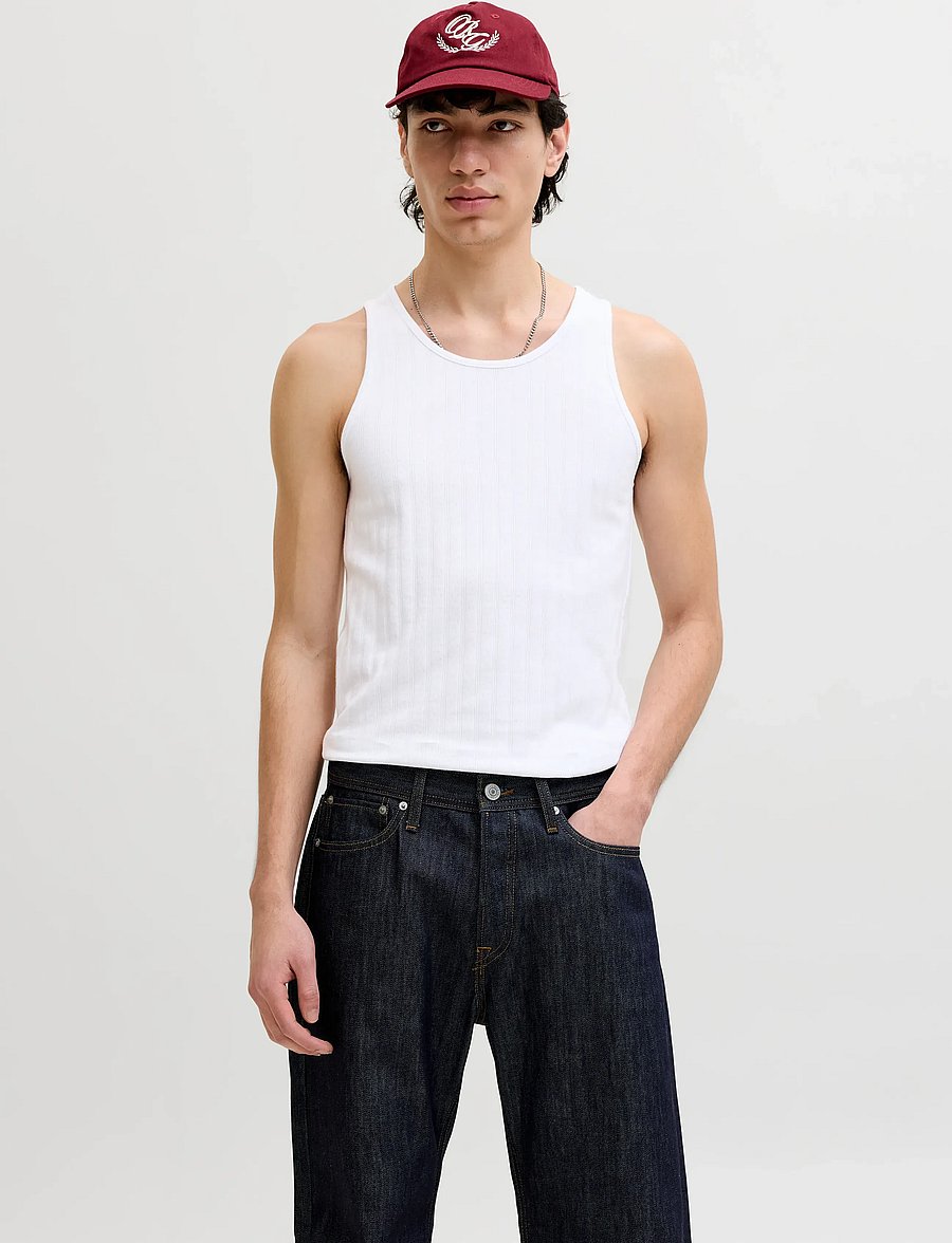 Jack & Jones - JORCOTEDAZUR POINTAL TANK TOP - linnen - bright white - 0