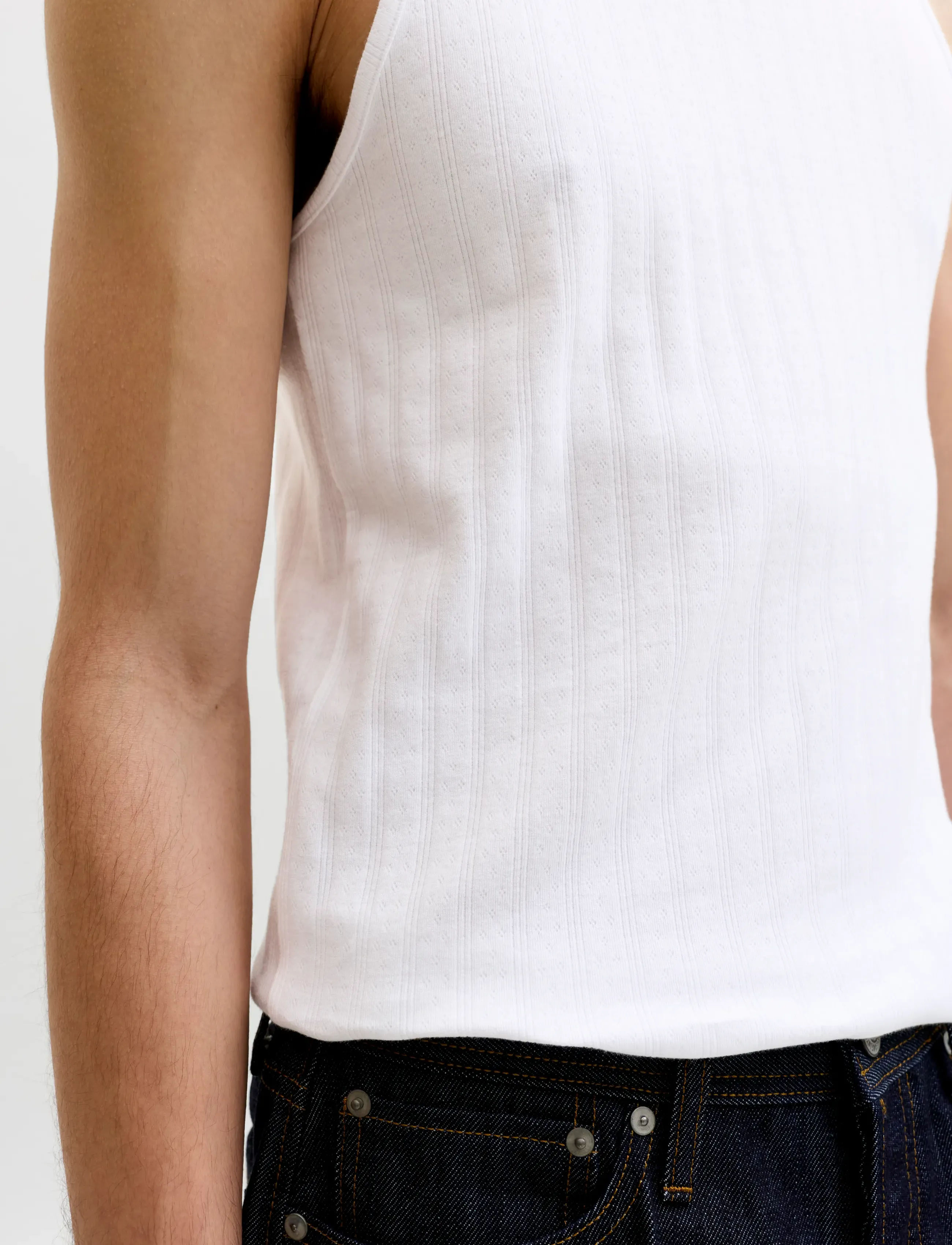 Jack & Jones - JORCOTEDAZUR POINTAL TANK TOP - bez rękawa - bright white - 4