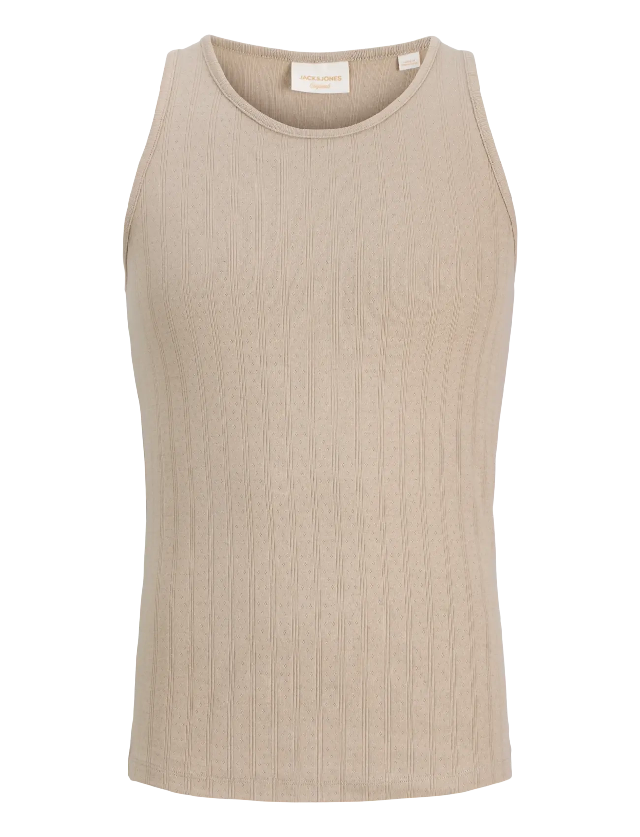 Jack & Jones JORCOTEDAZUR POINTAL TANK TOP - T-shirts - VINTAGE KHAKI / beige