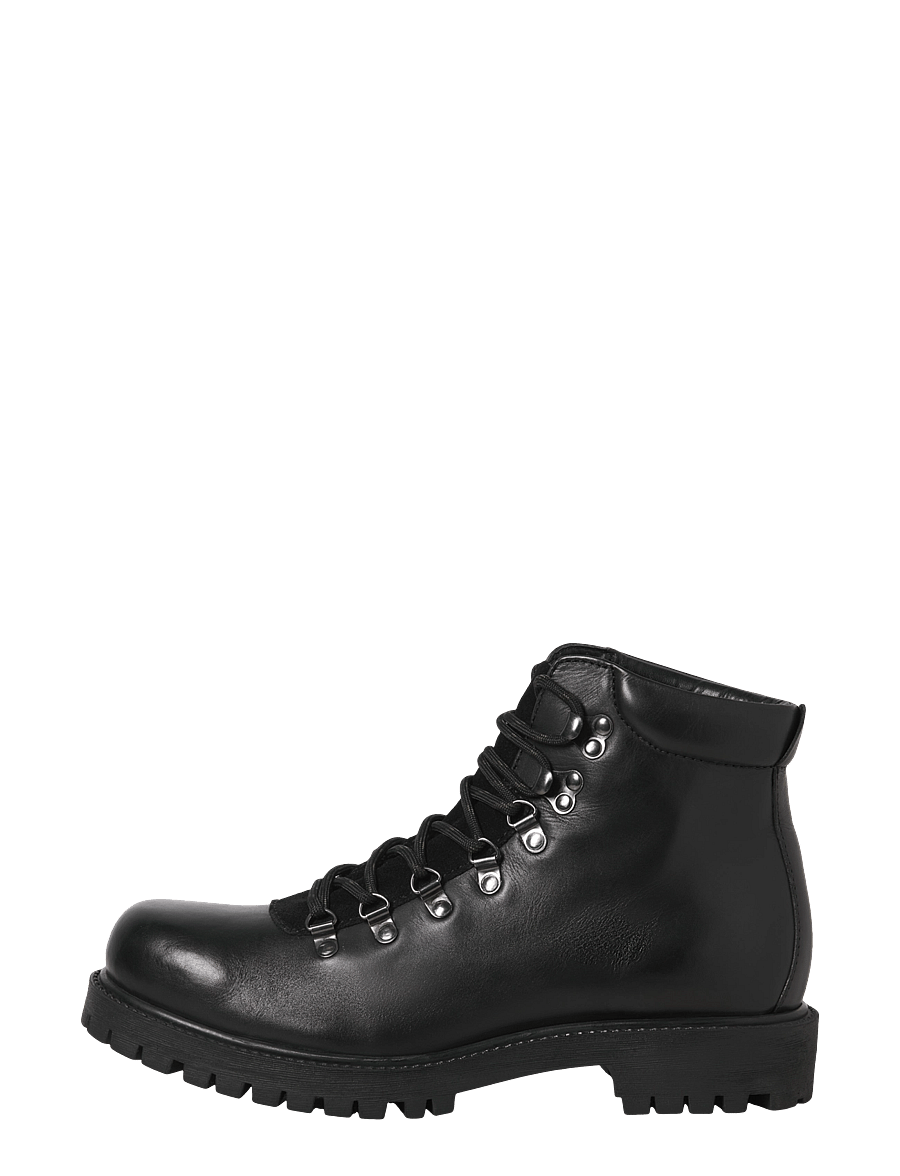 Jack & Jones - JFWDAMIAN LEATHER BOOT STYD LN - schnürstiefel - anthracite - 1