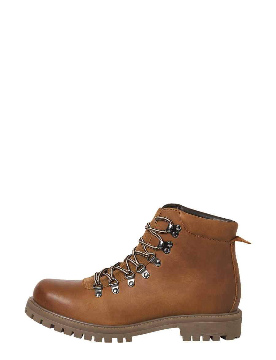 Jack & Jones - JFWDAMIAN LEATHER BOOT STYD LN - schnürstiefel - cognac - 1