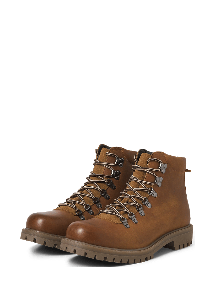 Jack & Jones - JFWDAMIAN LEATHER BOOT STYD LN - schnürstiefel - cognac - 3