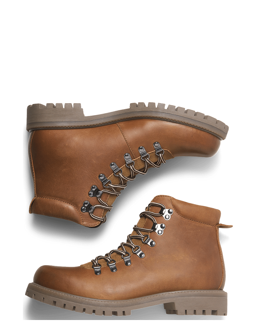 Jack & Jones - JFWDAMIAN LEATHER BOOT STYD LN - schnürstiefel - cognac - 5