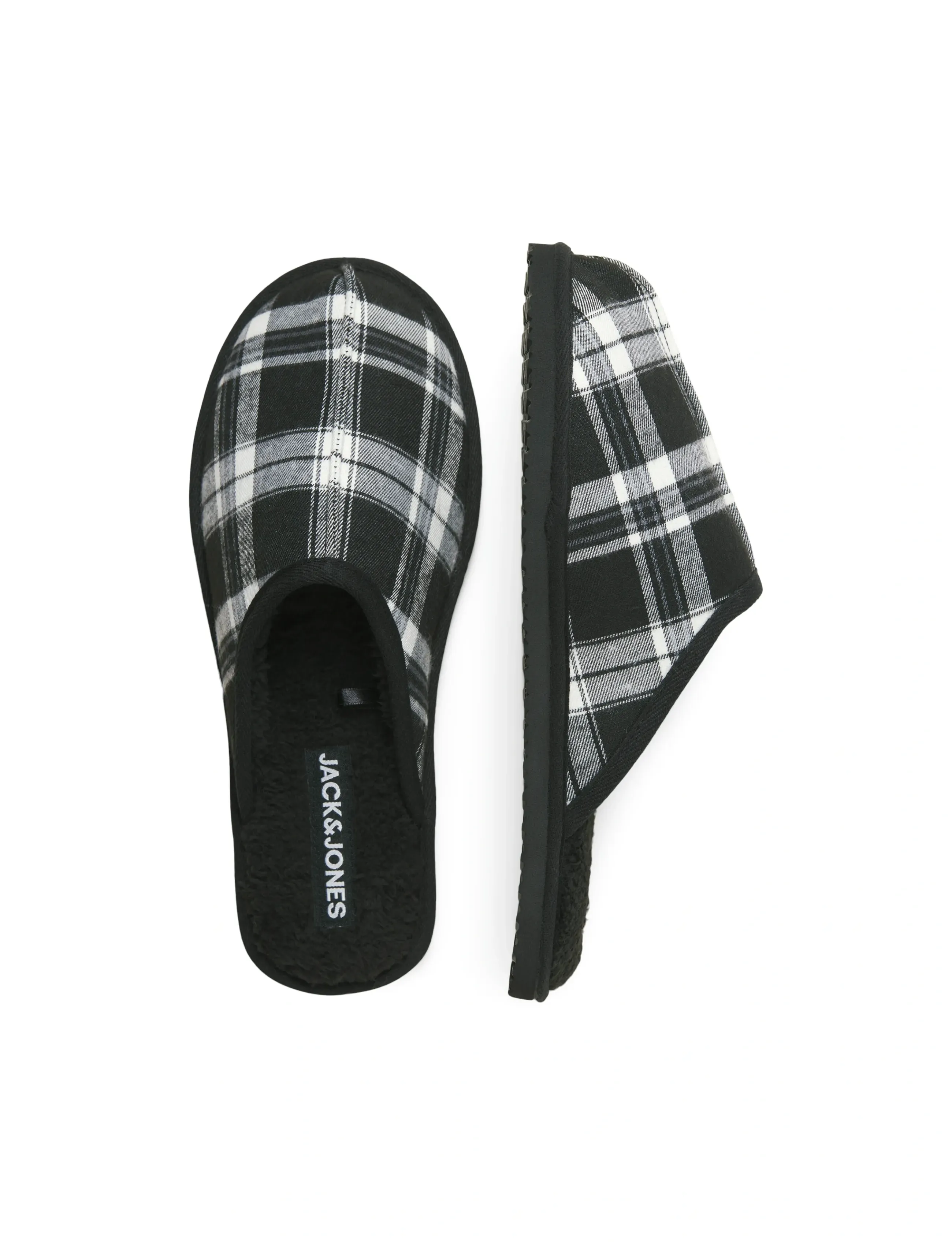 Jack & Jones JFWDUDELY CHECK SLIPPER LN - Sussid - ANTHRACITE / black