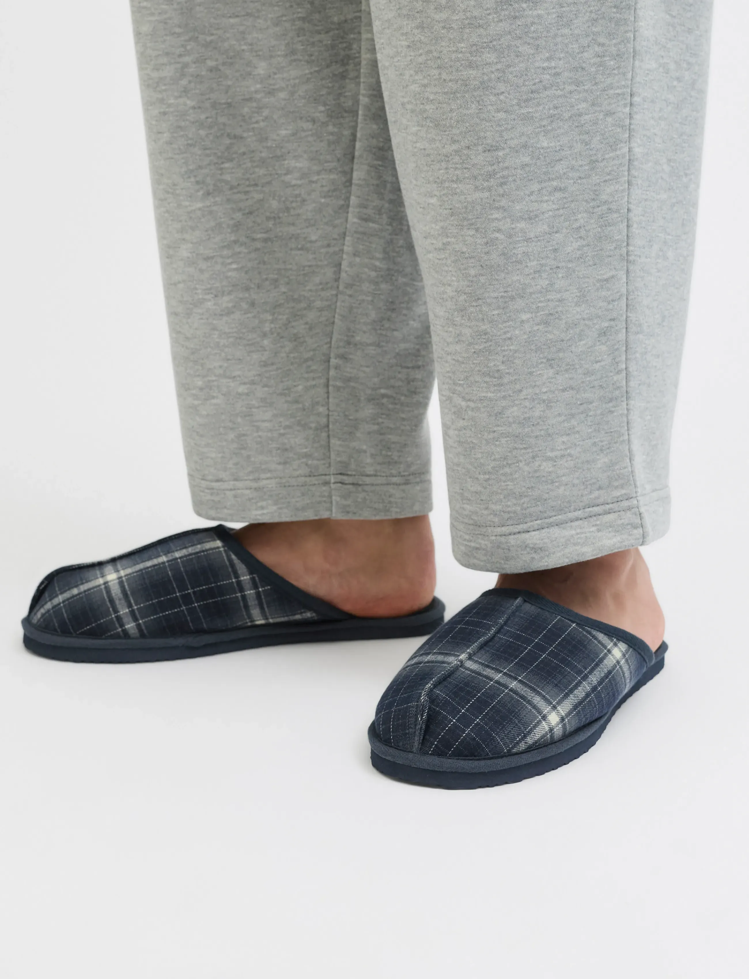 Jack & Jones JFWDUDELY CHECK SLIPPER LN - Sko - NAVY BLAZER / navy