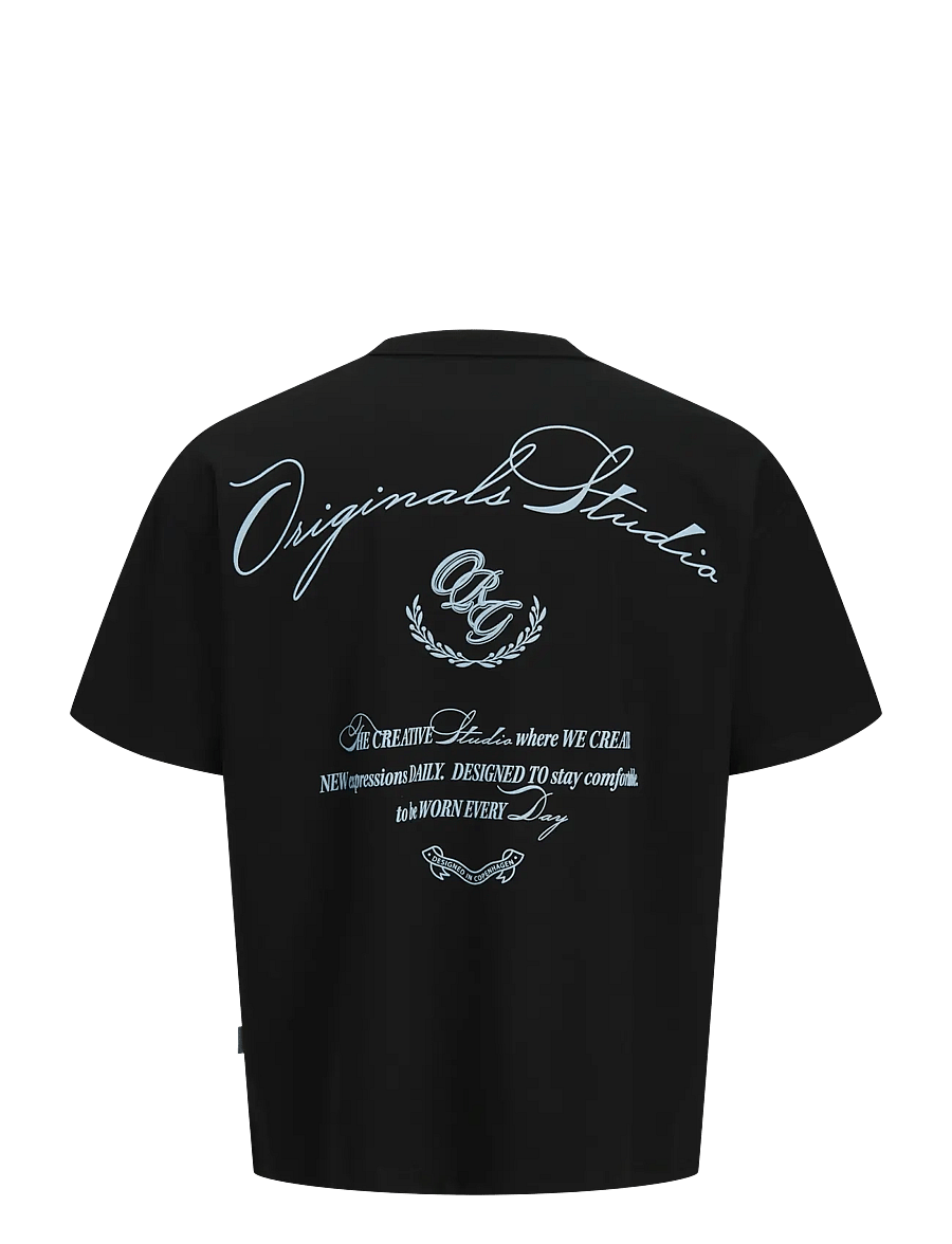 Jack & Jones - JORSANREMO TYPO TEE SS CREW NECK SN - kortærmede t-shirts - black - 2