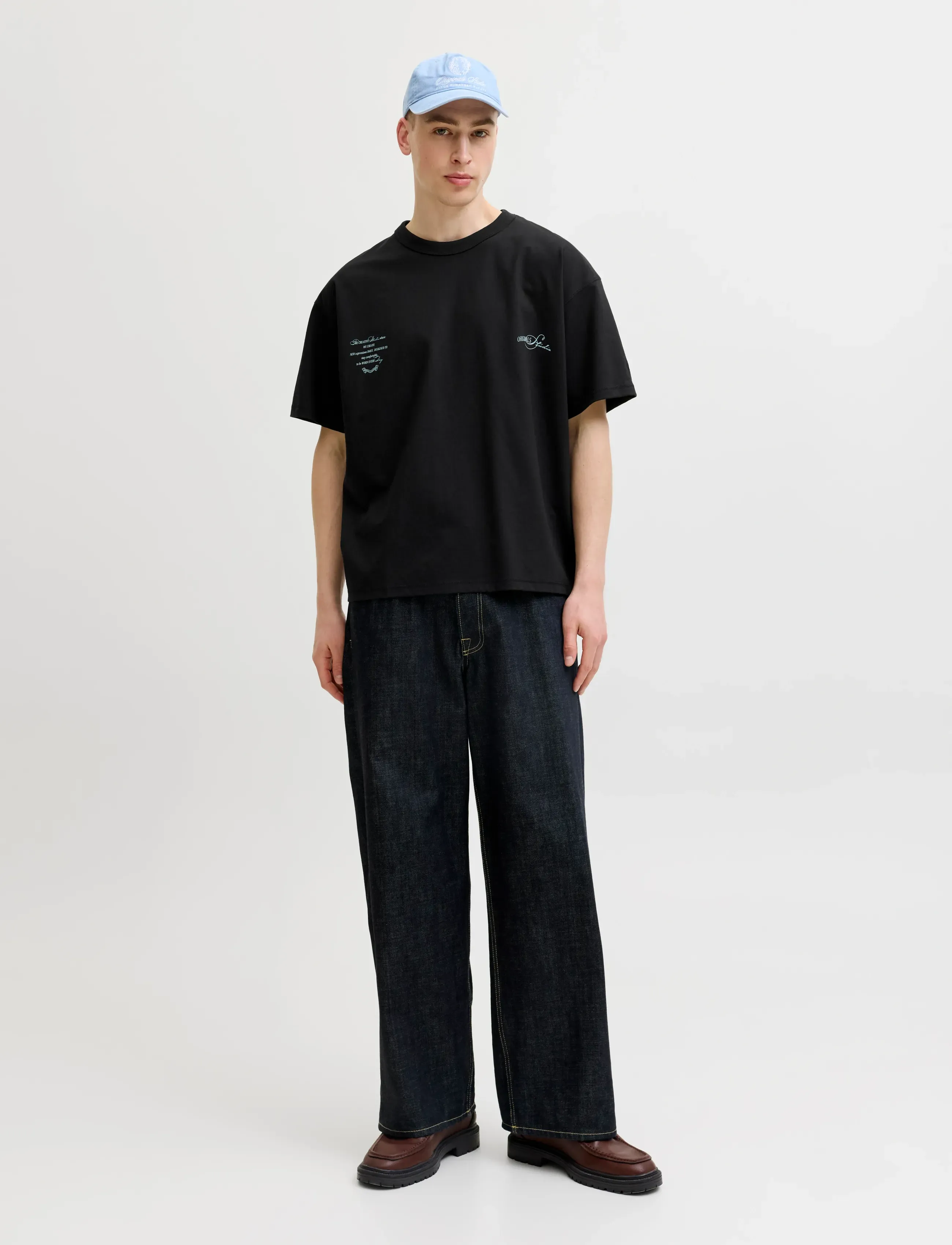 Jack & Jones - JORSANREMO TYPO TEE SS CREW NECK SN - kortærmede t-shirts - black - 4