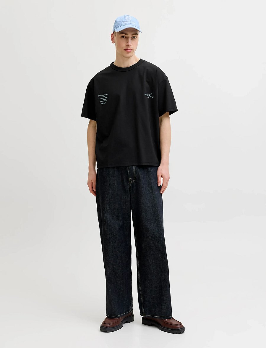 Jack & Jones - JORSANREMO TYPO TEE SS CREW NECK SN - kortærmede t-shirts - black - 4