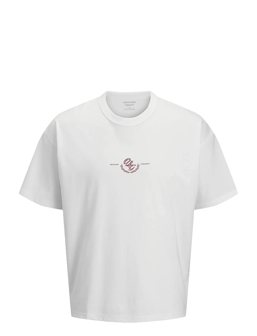 Jack & Jones - JORSANREMO TYPO TEE SS CREW NECK SN - kortärmade t-shirts - bright white - 1