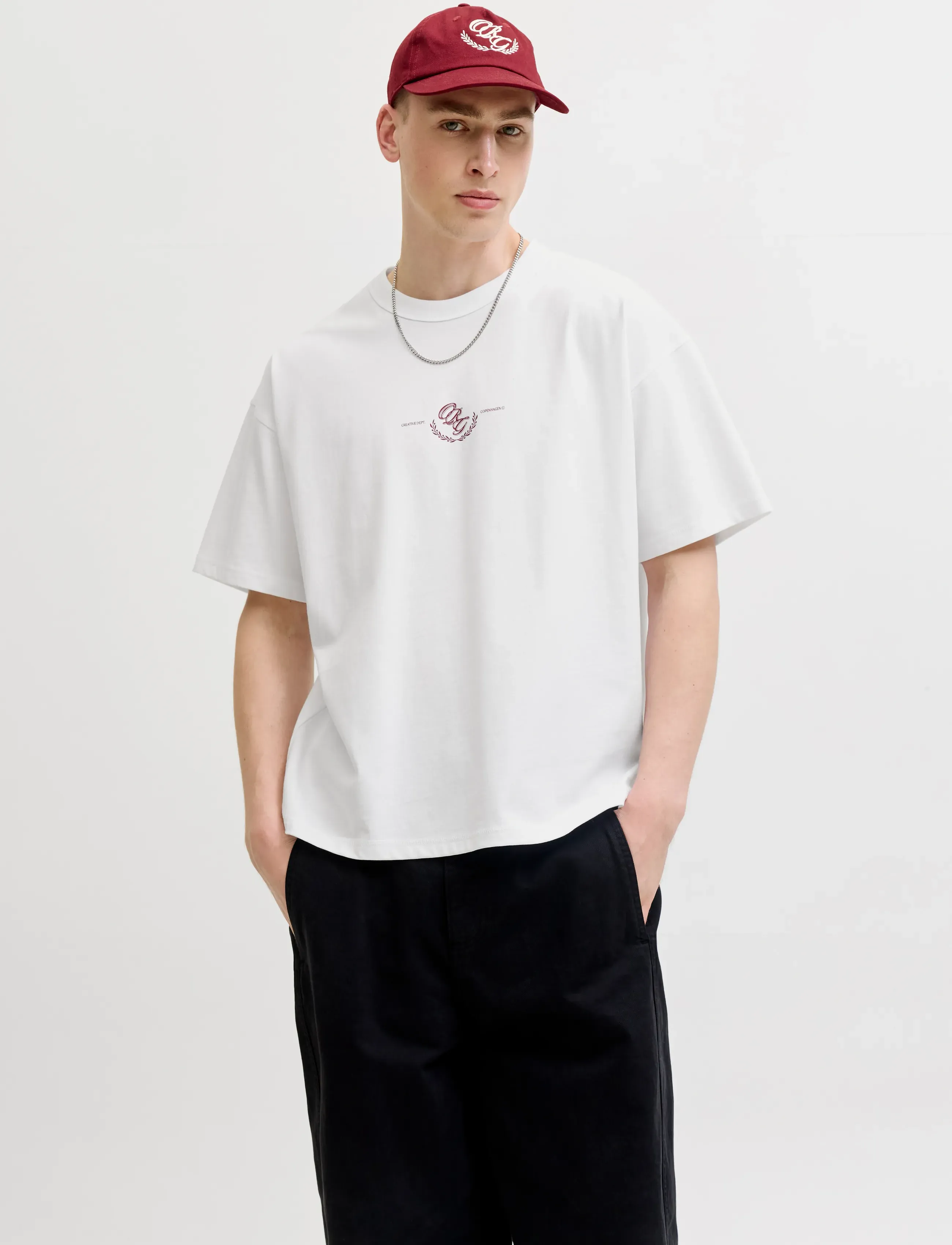 Jack & Jones JORSANREMO TYPO TEE SS CREW NECK SN - Kläder - BRIGHT WHITE / white