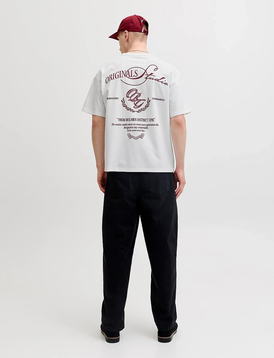 Jack & Jones - JORSANREMO TYPO TEE SS CREW NECK SN - kortärmade t-shirts - bright white - 3