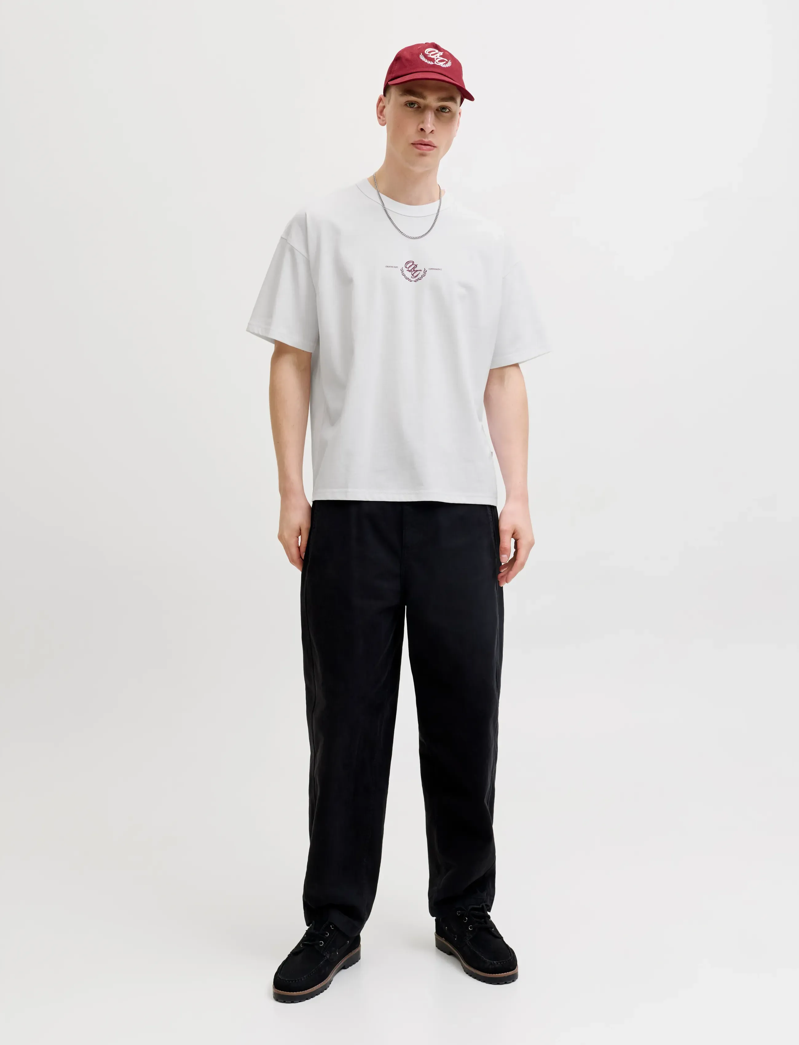 Jack & Jones - JORSANREMO TYPO TEE SS CREW NECK SN - kortärmade t-shirts - bright white - 4