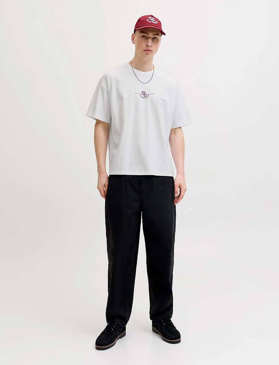 Jack & Jones - JORSANREMO TYPO TEE SS CREW NECK SN - kortärmade t-shirts - bright white - 4