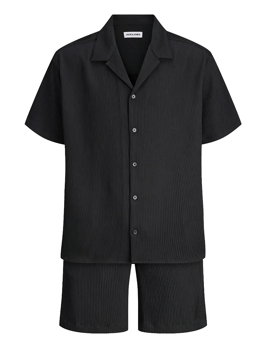Jack & Jones - JJEHARRISON RESORT SHIRT SS SN SET MP - casual shorts - black - 1