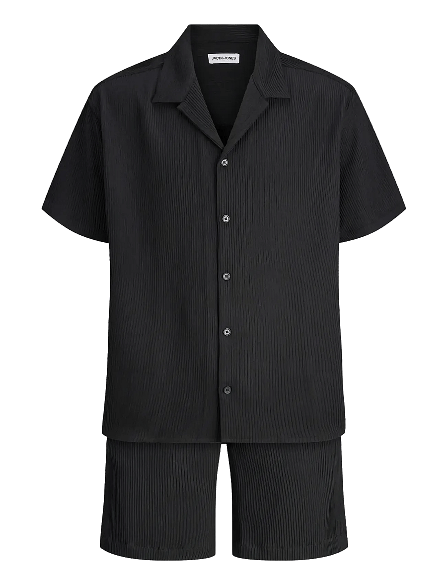 Jack & Jones - JJEHARRISON RESORT SHIRT SS SN SET MP - casual shorts - black - 2