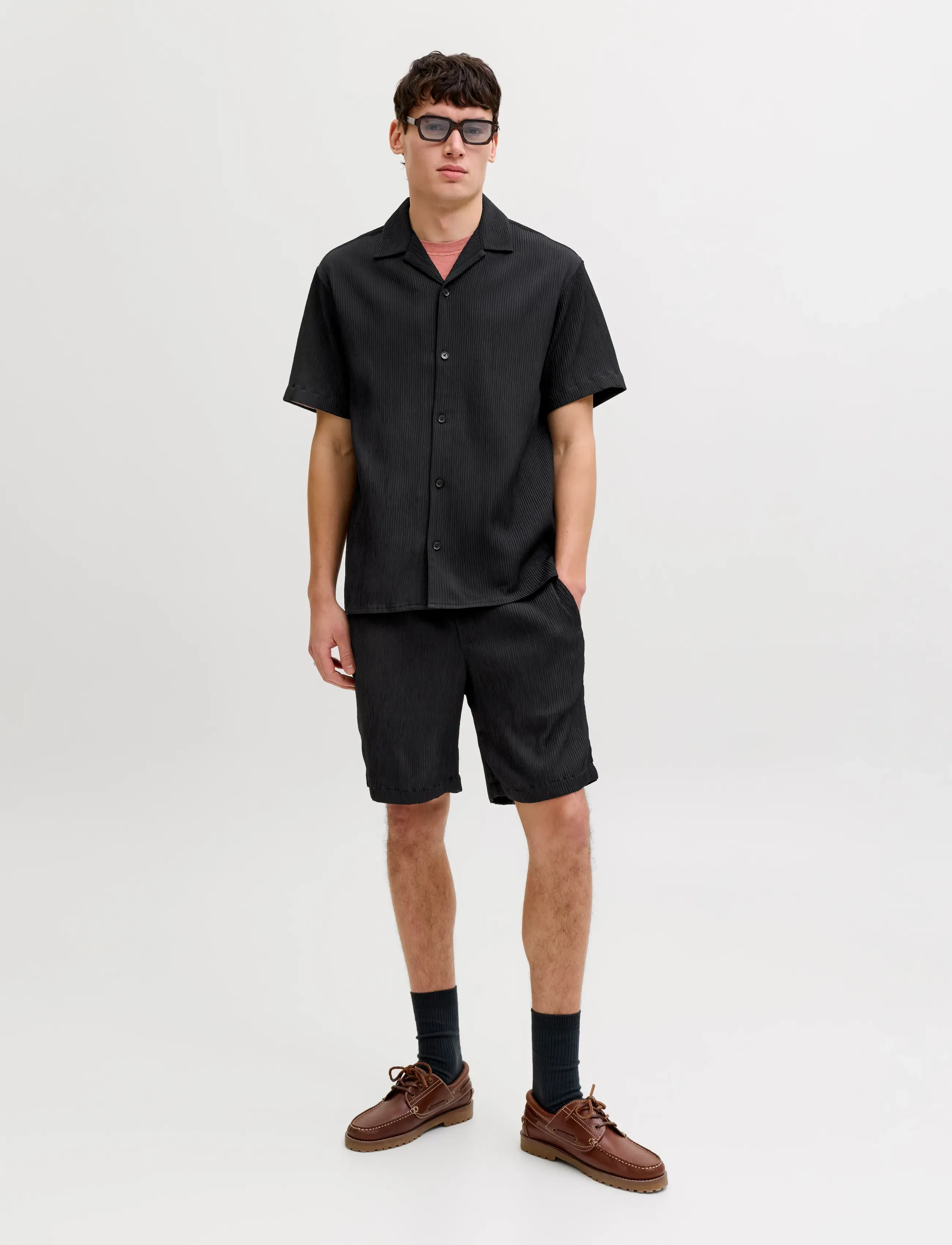 Jack & Jones JJEHARRISON RESORT SHIRT SS SN SET MP - Skjorter - BLACK / black