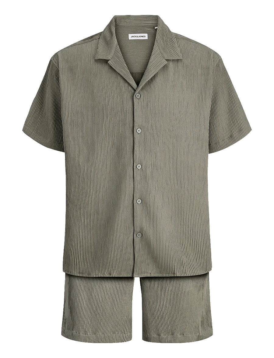 Jack & Jones - JJEHARRISON RESORT SHIRT SS SN SET MP - lühikesed vabaajapüksid - dusty olive - 1
