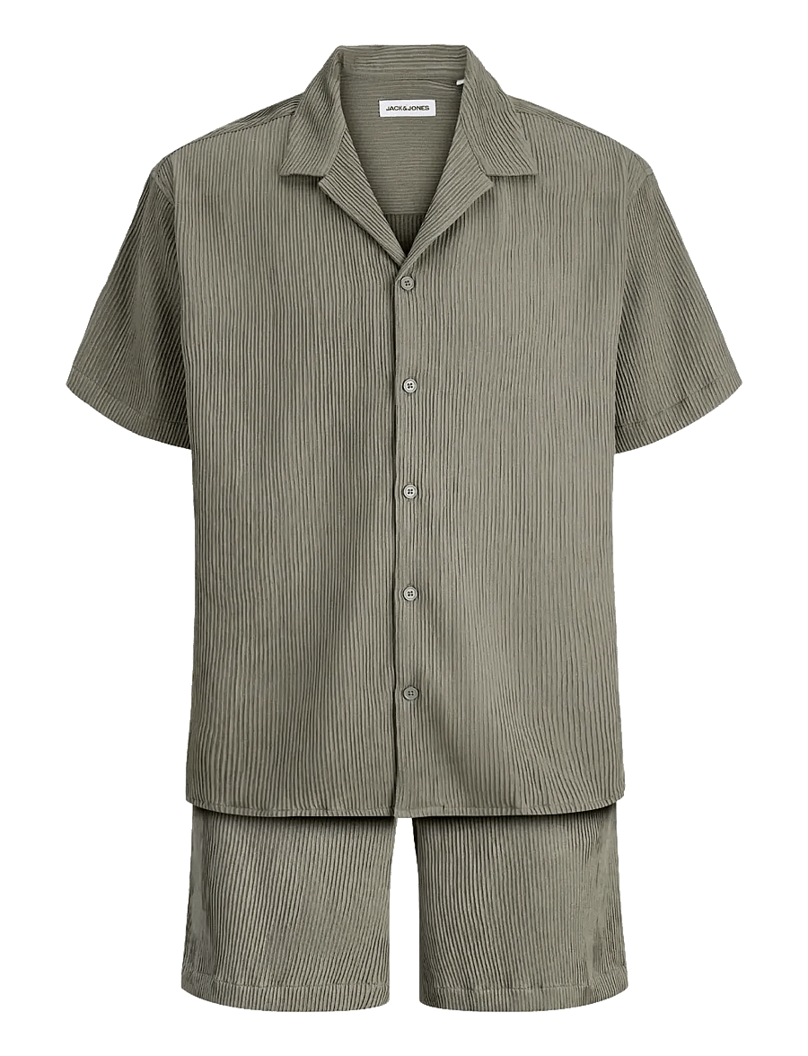 Jack & Jones - JJEHARRISON RESORT SHIRT SS SN SET MP - lühikesed vabaajapüksid - dusty olive - 2