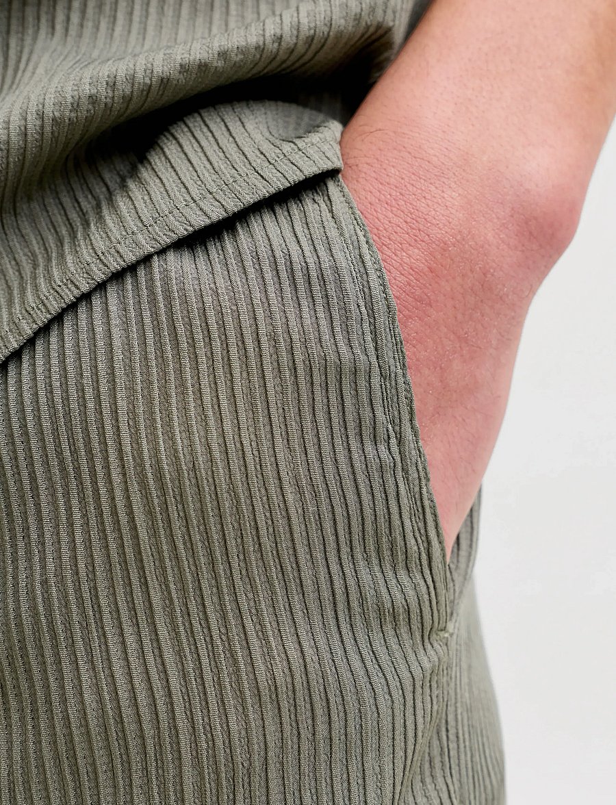 Jack & Jones - JJEHARRISON RESORT SHIRT SS SN SET MP - lühikesed vabaajapüksid - dusty olive - 5