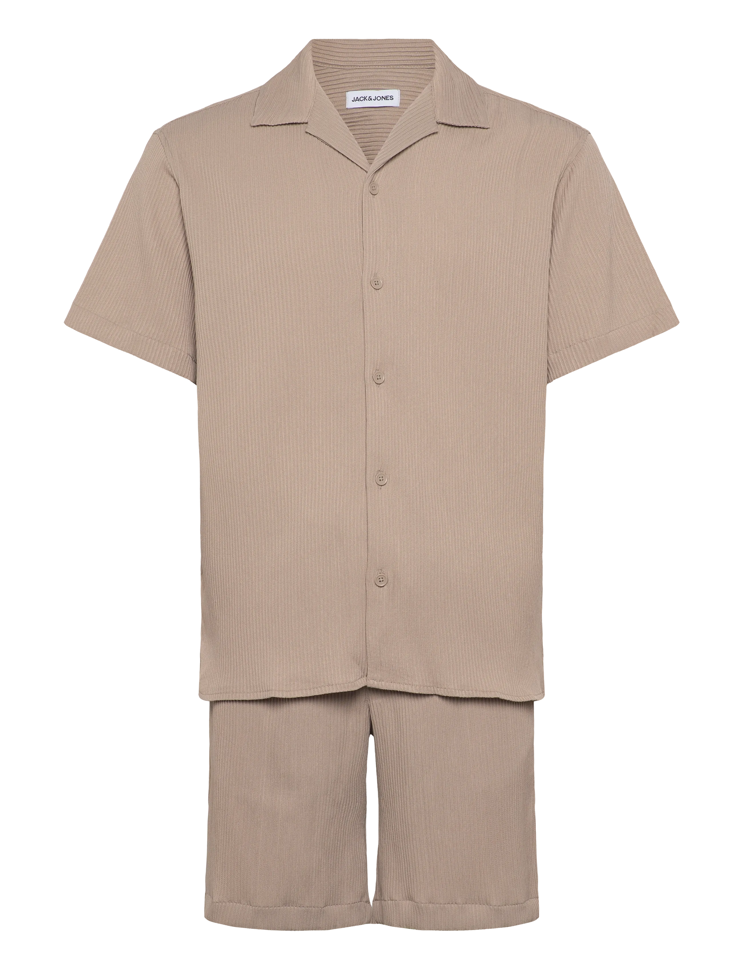 Jack & Jones JJEHARRISON RESORT SHIRT SS SN SET MP - Fatnaður - STRING / beige