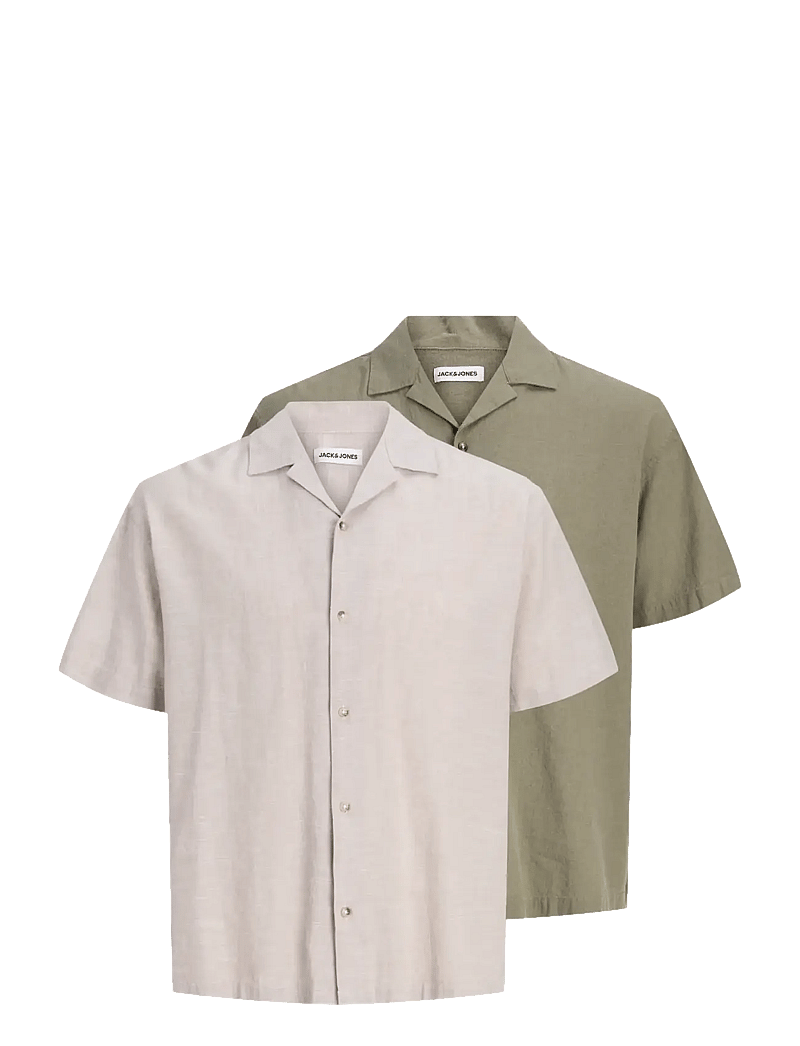 Jack & Jones - JJESUMMER LINEN BLEND RESORT SHIRT 2PKMP - leinenhemden - dusty olive - 0