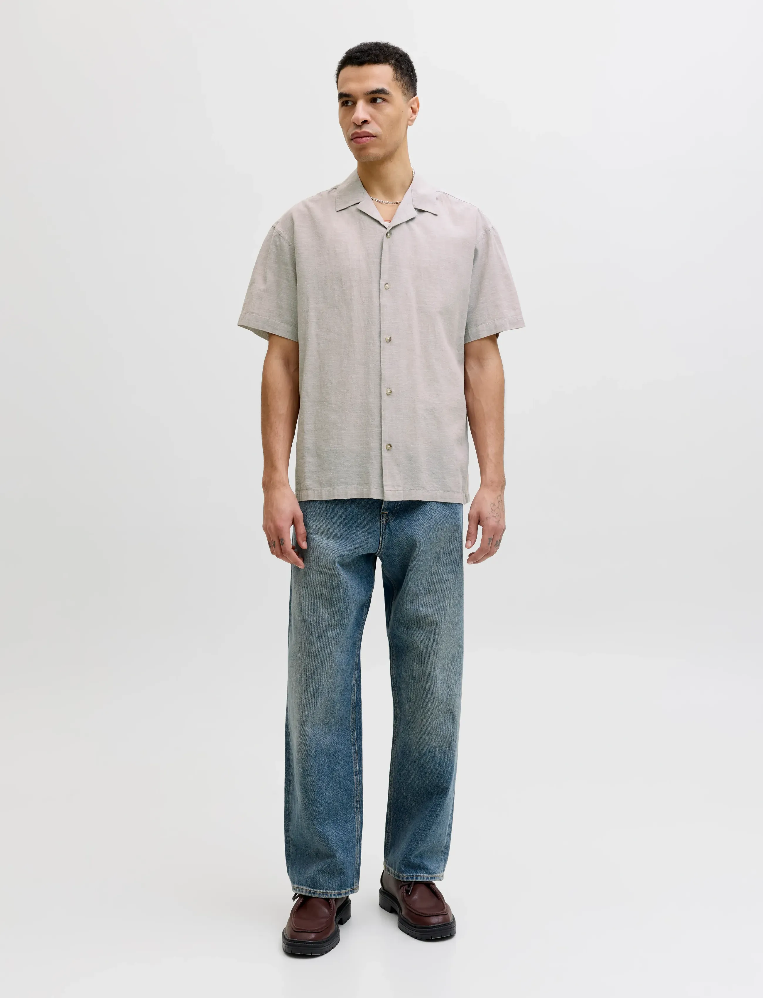Jack & Jones - JJESUMMER LINEN BLEND RESORT SHIRT 2PKMP - hörskyrtur - dusty olive - 2
