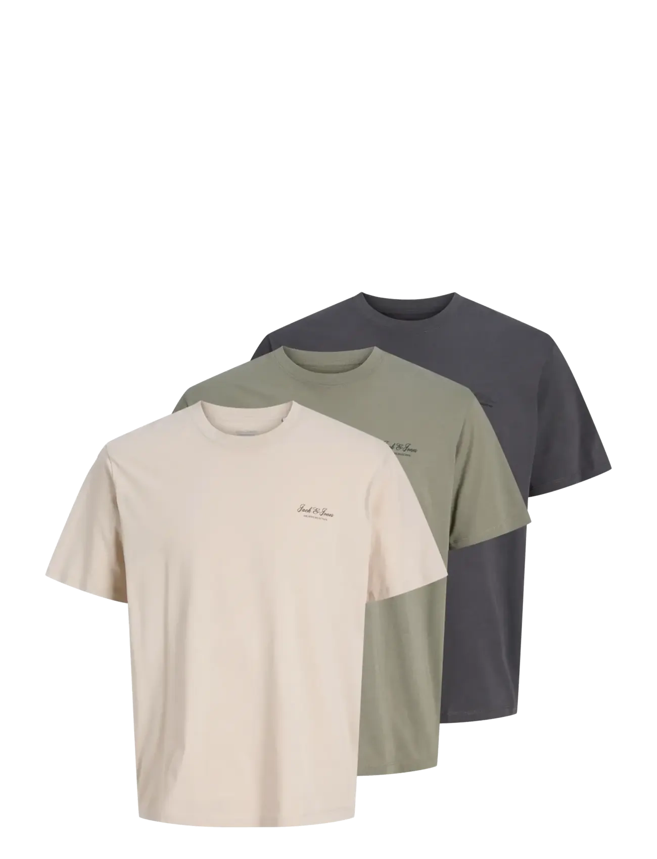 Jack & Jones - JJEARCHIVE GRAPHIC TEE SS O-NECK 3PK MP - t-särkide multipakk - vetiver - 1