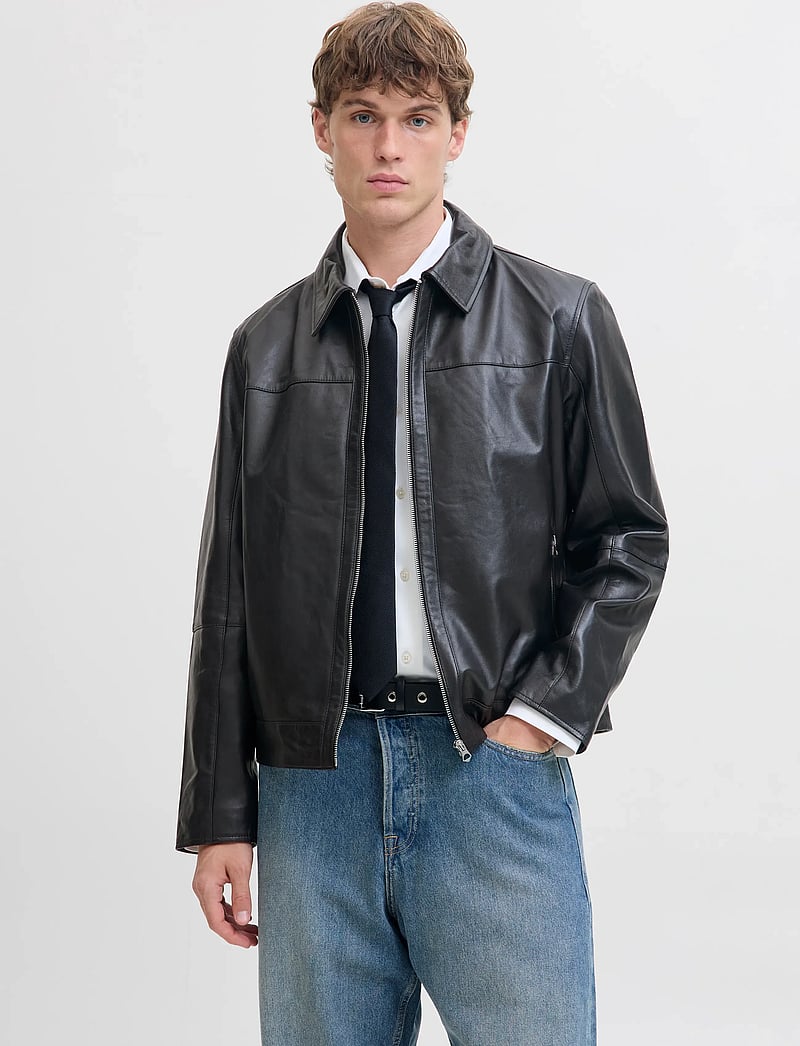 Jack & Jones - JORCLEAN LEATHER JACKET STYD AW25 - höstjackor - black - 0