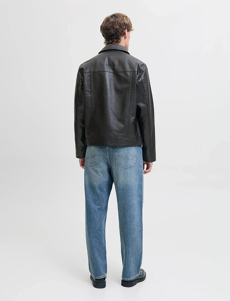 Jack & Jones - JORCLEAN LEATHER JACKET STYD AW25 - höstjackor - black - 2