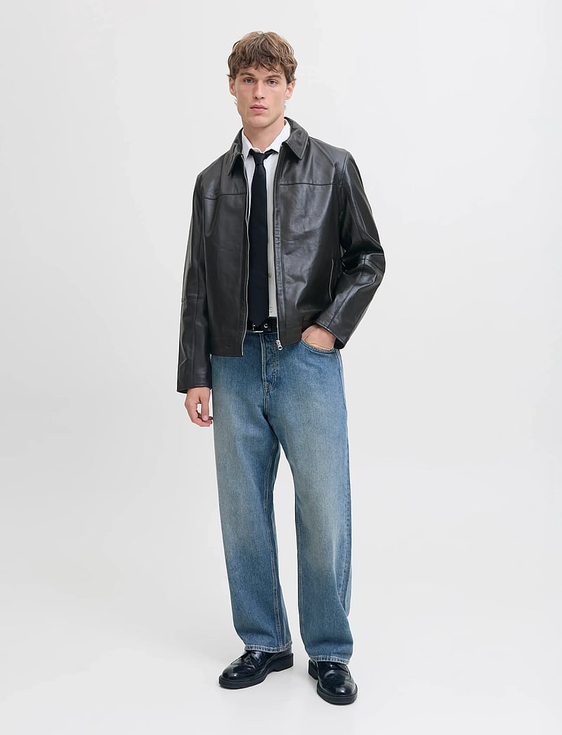 Jack & Jones - JORCLEAN LEATHER JACKET STYD AW25 - höstjackor - black - 5