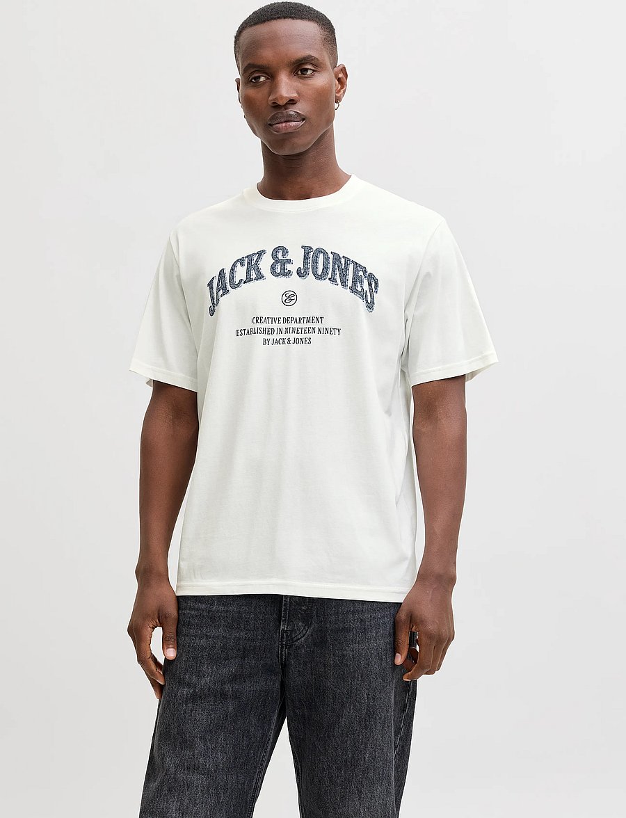 Jack & Jones - JJEDENVER GRAPHIC TEE SS O-NECK 5PK MP - multipack t-skjorter - cloud dancer - 0