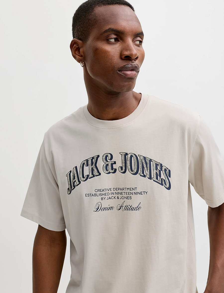 Jack & Jones - JJEDENVER GRAPHIC TEE SS O-NECK 5PK MP - multipack t-skjorter - cloud dancer - 3