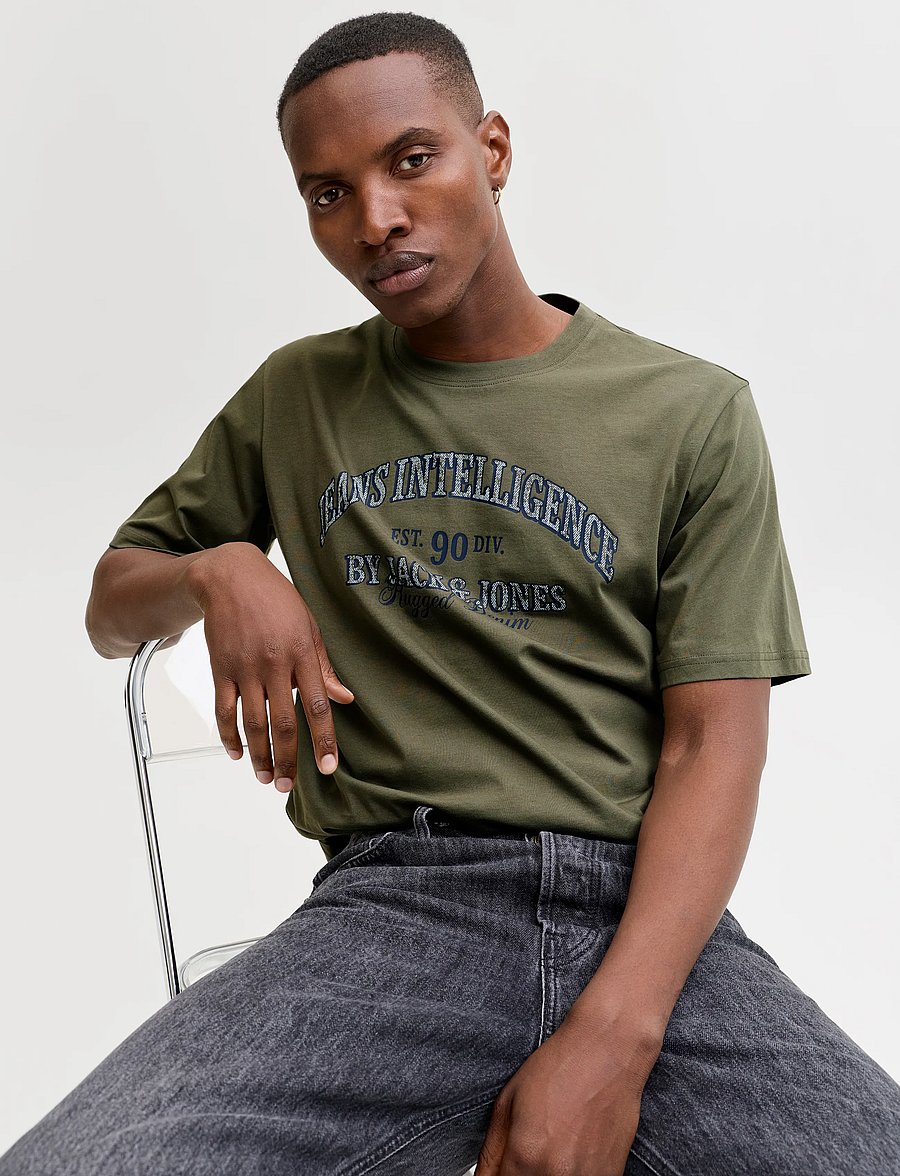 Jack & Jones - JJEDENVER GRAPHIC TEE SS O-NECK 5PK MP - multipack t-skjorter - cloud dancer - 4