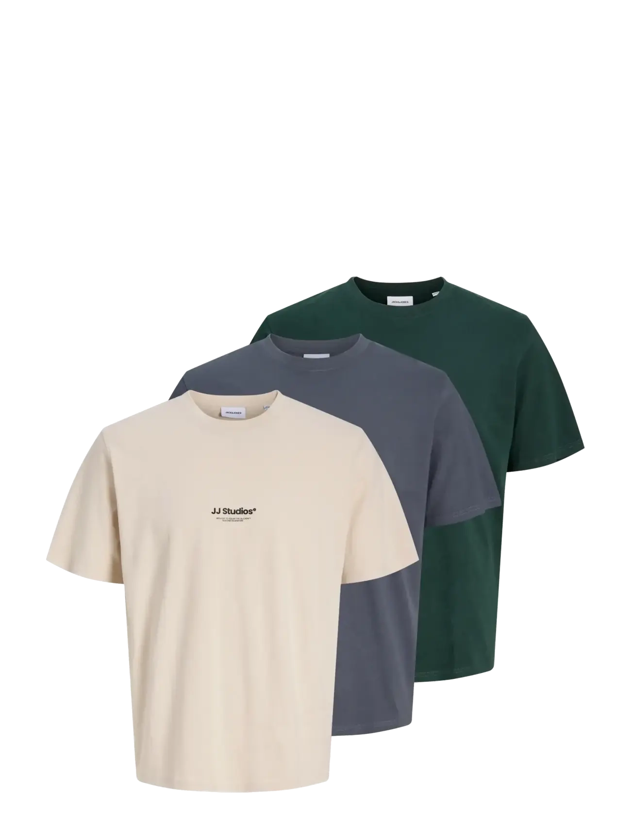 Jack & Jones - JJESOHO TEE SS CREW NECK 3PK MP - moonbeam - 1