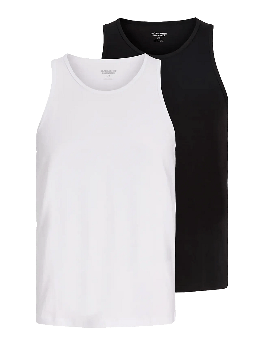 Jack & Jones - JJEORGANIC BASIC TANKTOP 2PK MP - varrukateta särgid - black - 1