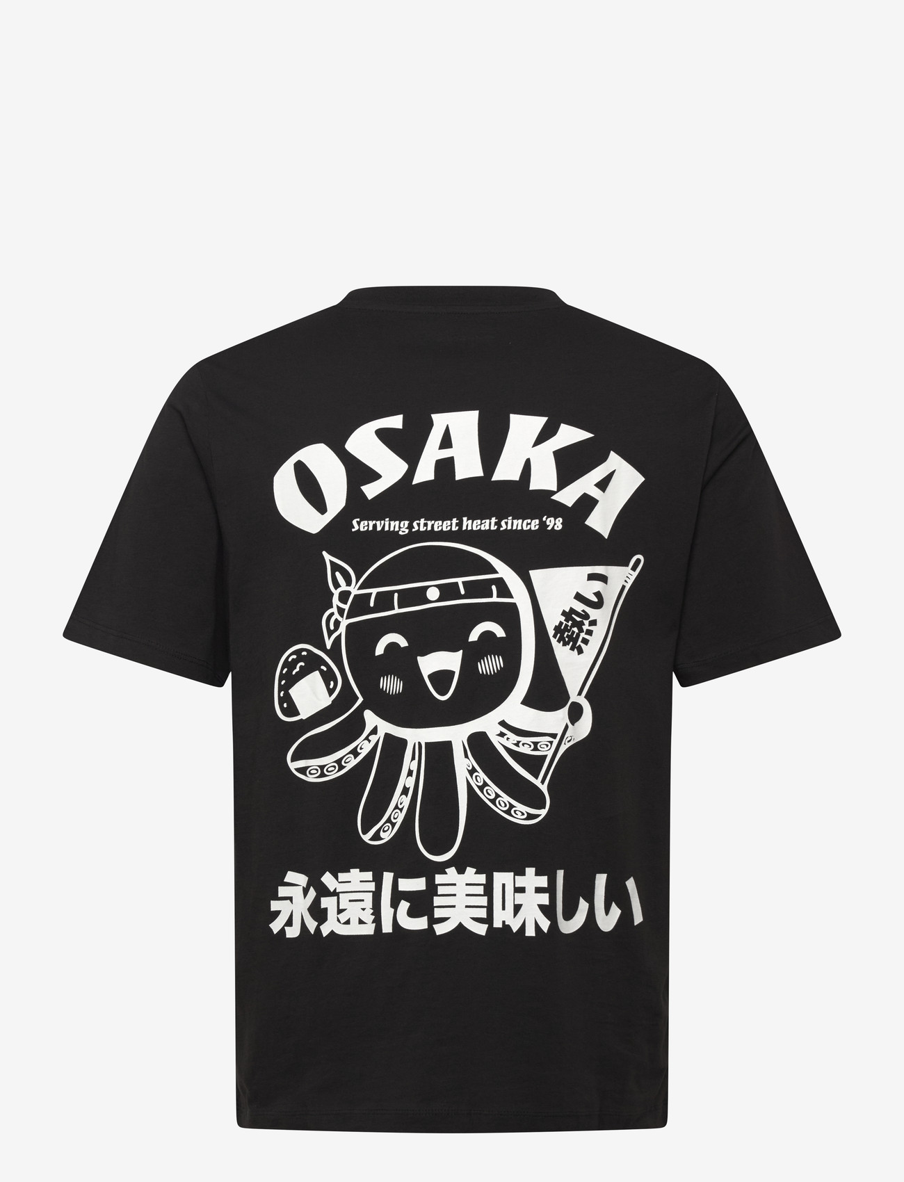 Jack & Jones - JJOSAKA BACK PRINT TEE SS CREW NECK - kortærmede t-shirts - black - 1