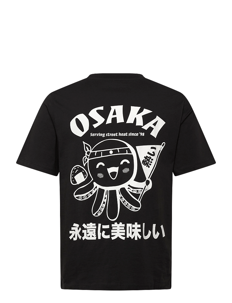 Jack & Jones - JJOSAKA BACK PRINT TEE SS CREW NECK - kortærmede t-shirts - black - 1