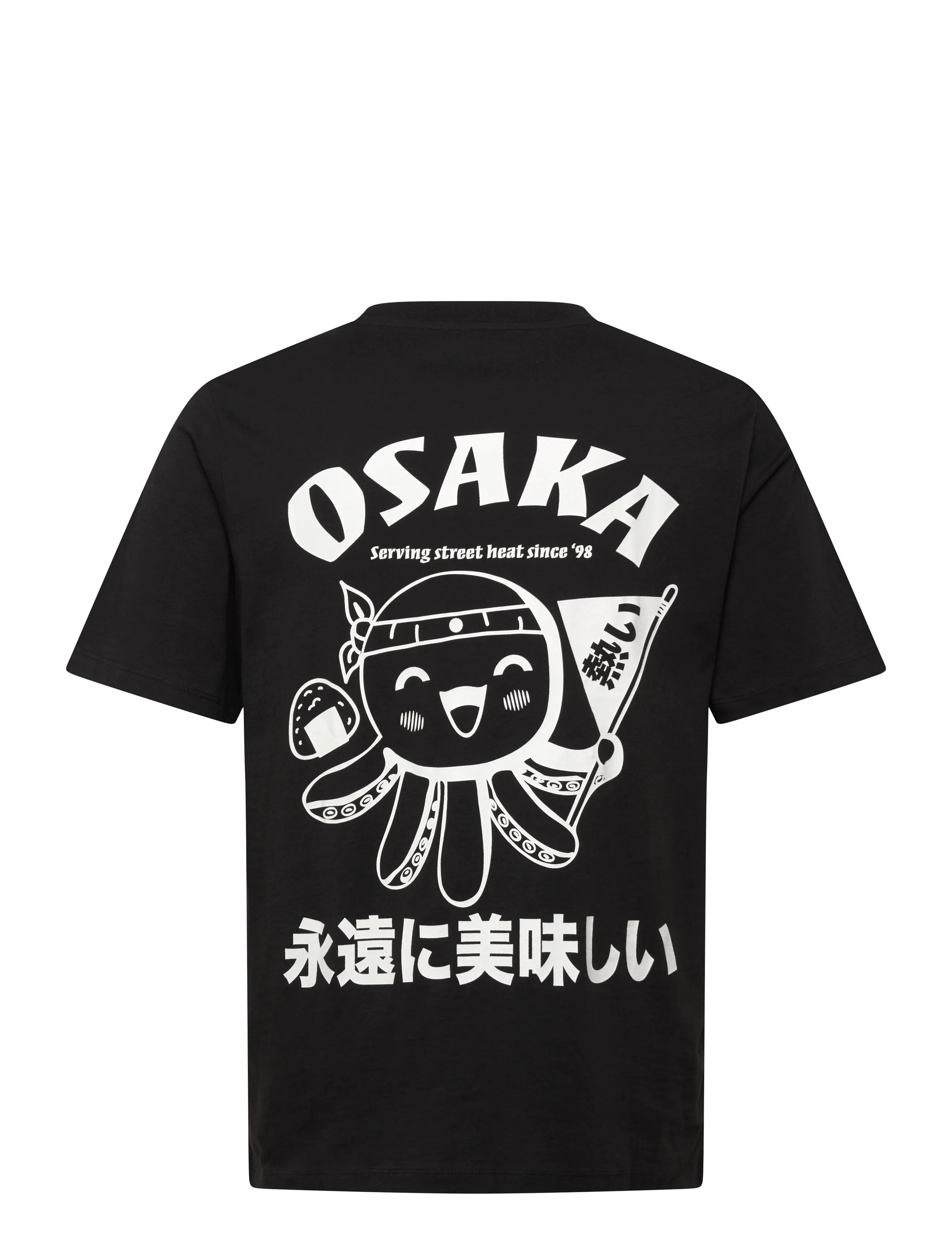 Jack & Jones - JJOSAKA BACK PRINT TEE SS CREW NECK - kortärmade t-shirts - black - 1