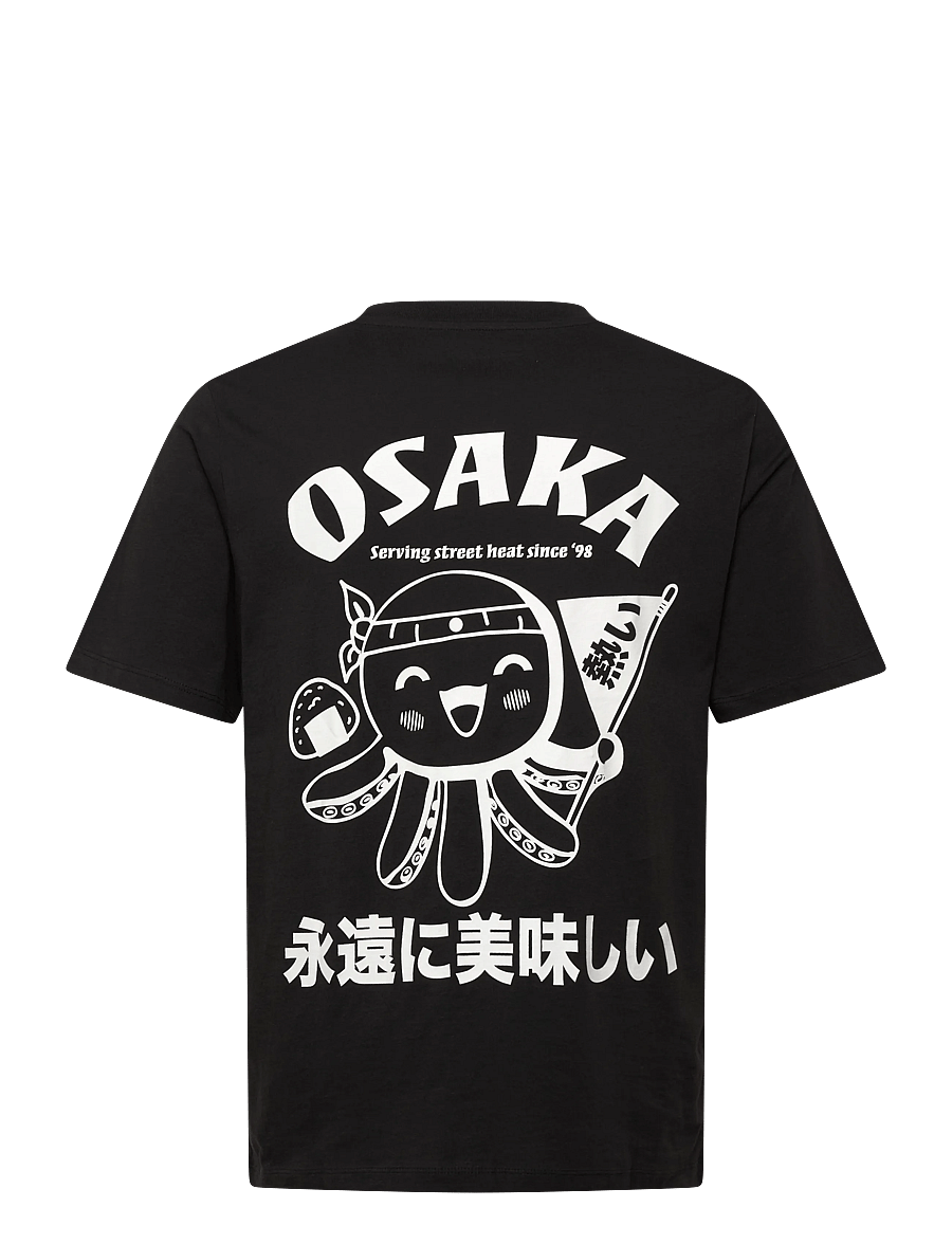 Jack & Jones - JJOSAKA BACK PRINT TEE SS CREW NECK - kortärmade t-shirts - black - 1