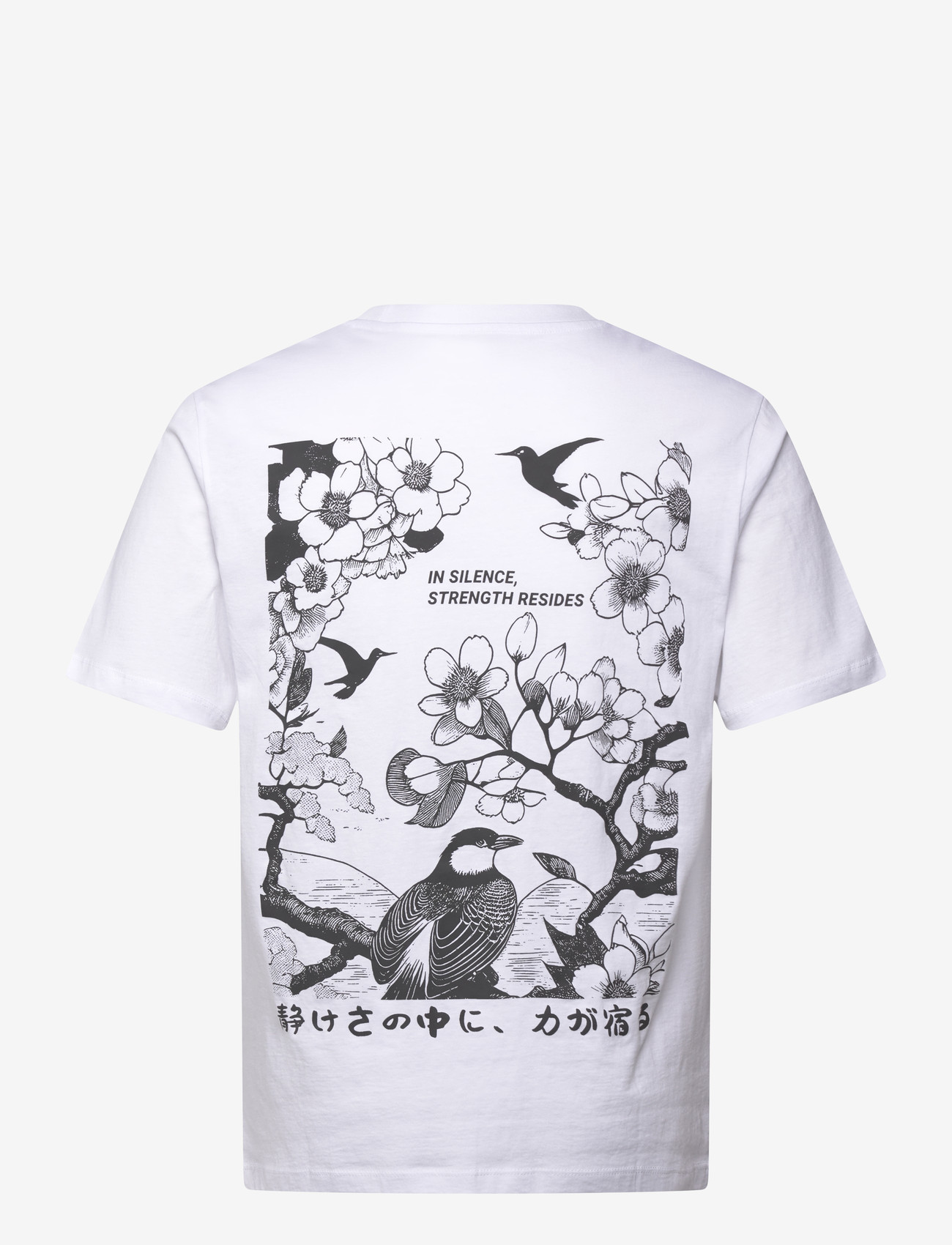Jack & Jones - JJOSAKA BACK PRINT TEE SS CREW NECK - kortærmede t-shirts - bright white - 1