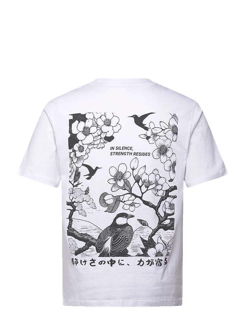 Jack & Jones - JJOSAKA BACK PRINT TEE SS CREW NECK - kortærmede t-shirts - bright white - 1