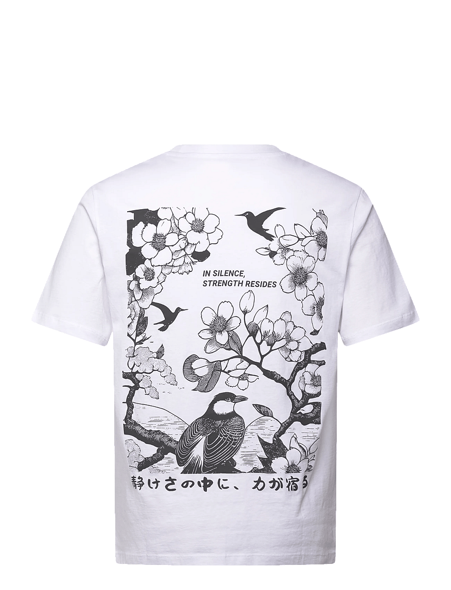Jack & Jones - JJOSAKA BACK PRINT TEE SS CREW NECK - kortærmede t-shirts - bright white - 1