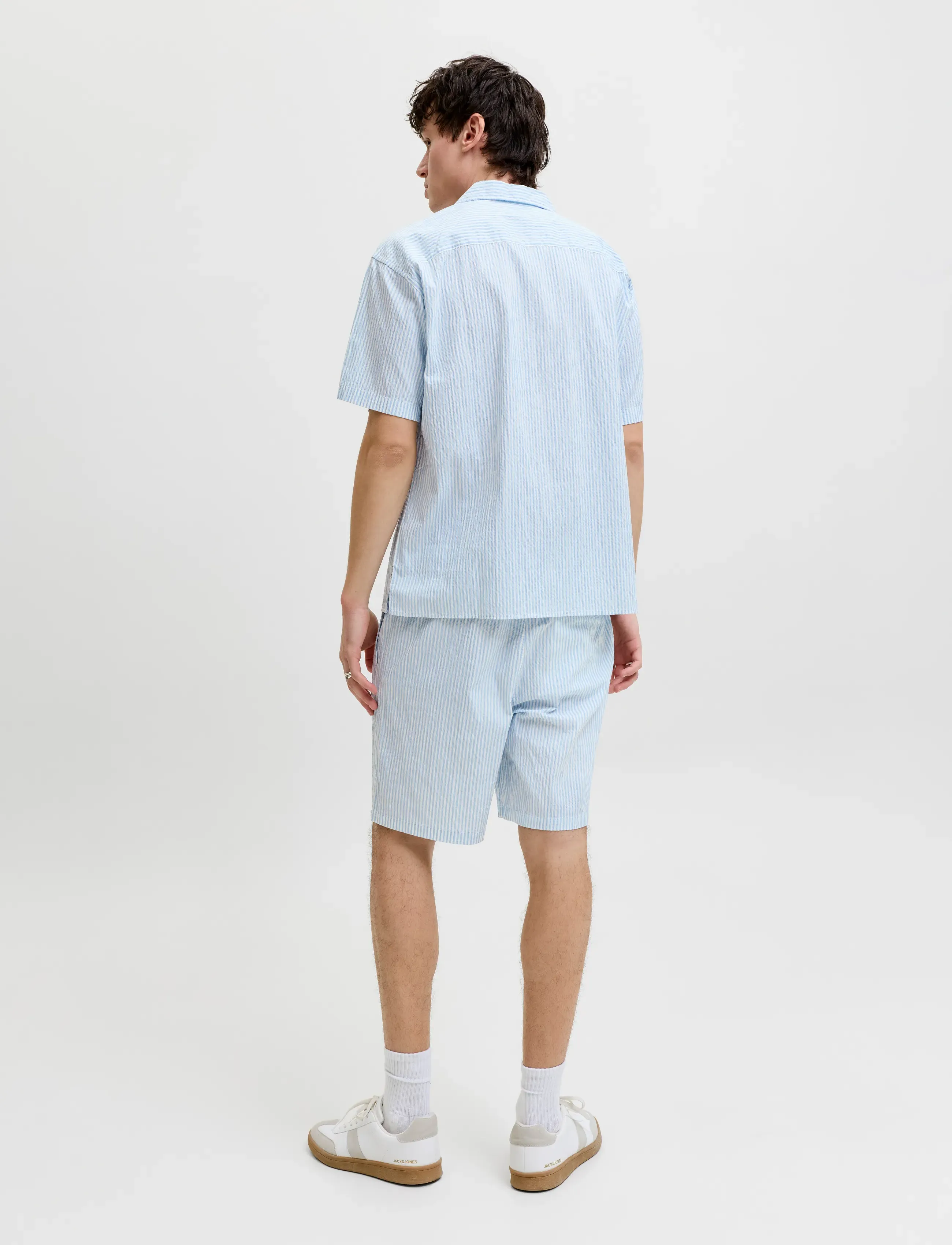 Jack & Jones - JJMILO SEERSUCKER RESORT SHIRT SS SET MP - triibulised särgid - cashmere blue - 2