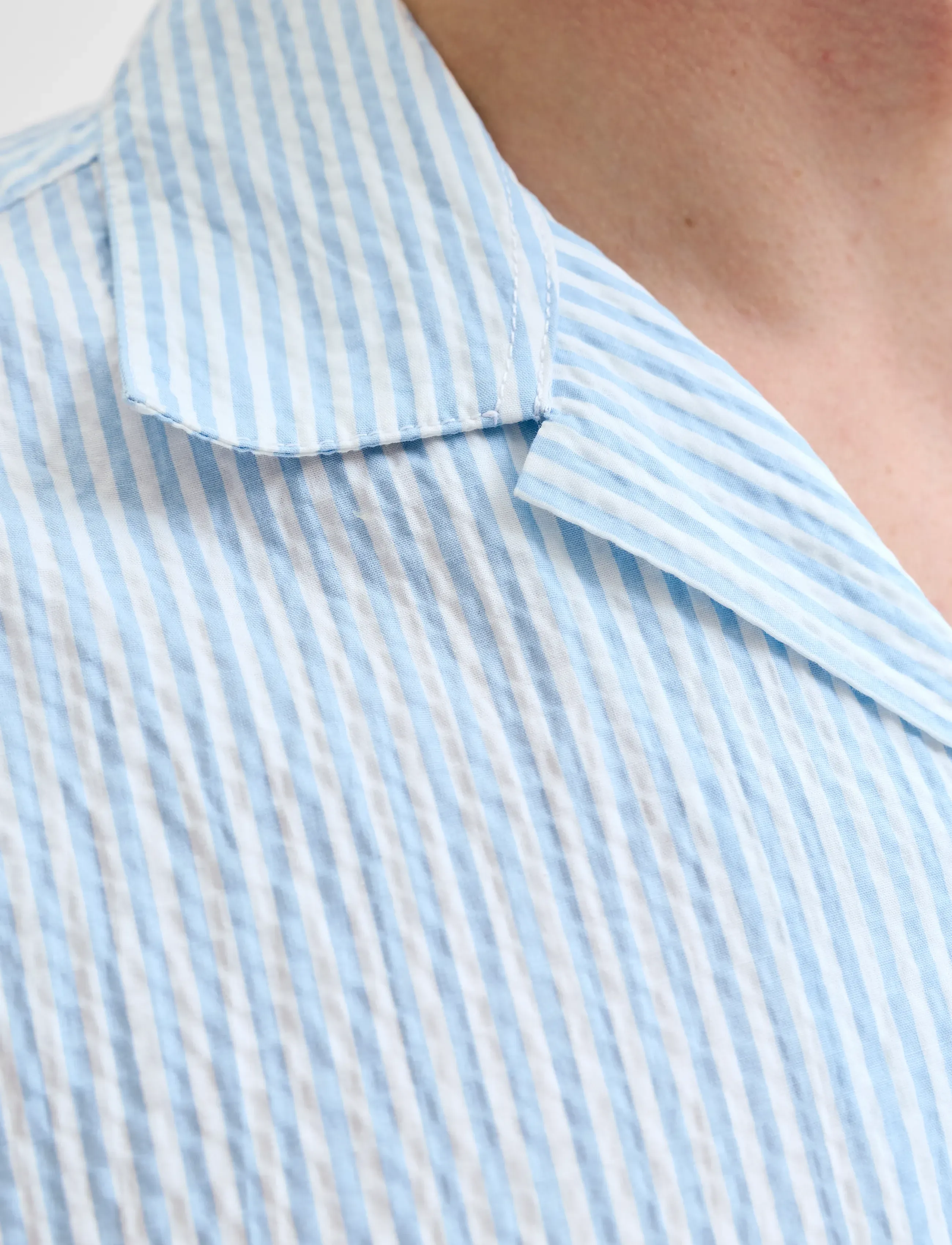 Jack & Jones - JJMILO SEERSUCKER RESORT SHIRT SS SET MP - triibulised särgid - cashmere blue - 4
